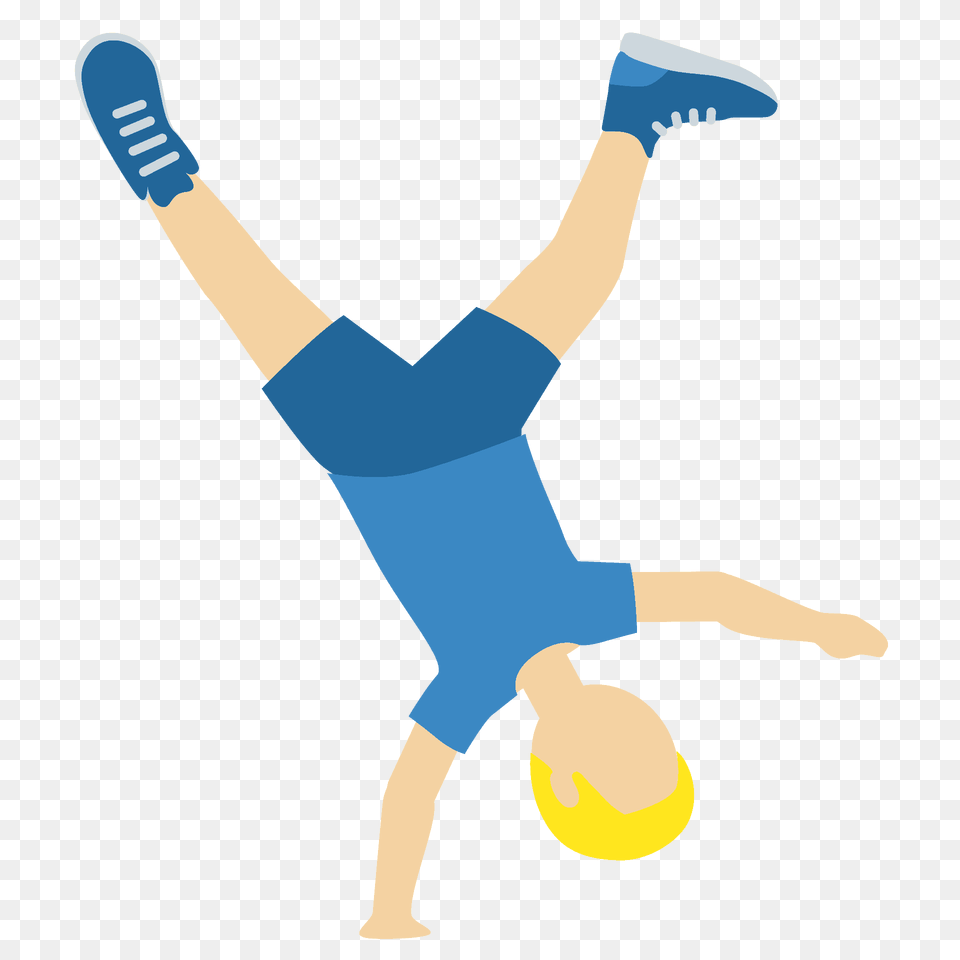 Man Cartwheeling Emoji Clipart, Person, Kicking, Ball, Handball Png