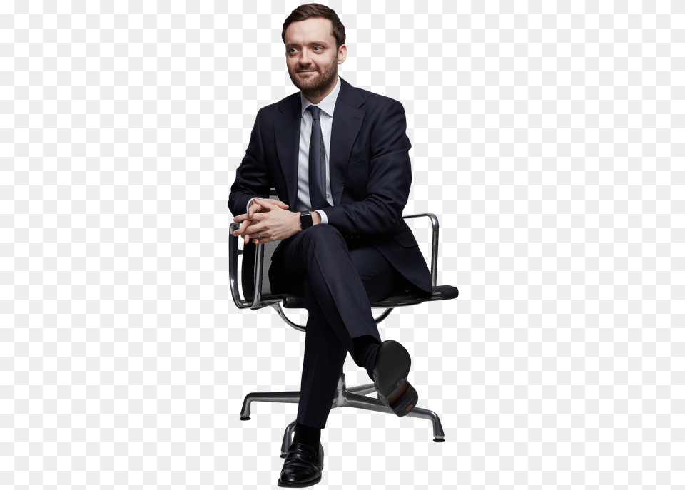 Man Chair In Office Sitting, Accessories, Suit, Person, Tie Free Transparent Png