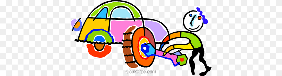 Man Changing A Flat Tire Royalty Vector Clip Art Illustration, Graphics, Baby, Person Free Png Download