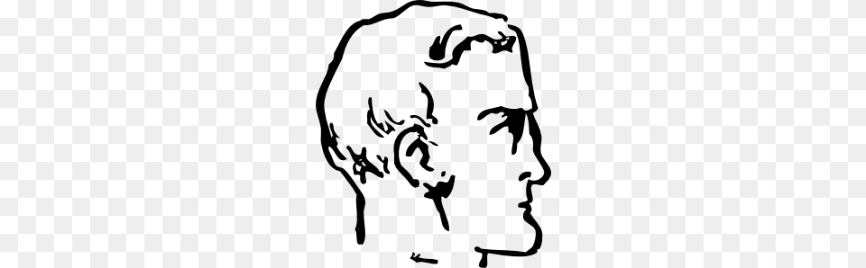 Man Chin Head Clip Art, Stencil, Person, Face, Earring Png