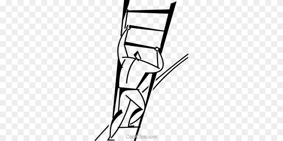 Man Climbing A Ladder Royalty Vector Clip Art Illustration, Emblem, Symbol, Device, Grass Free Png