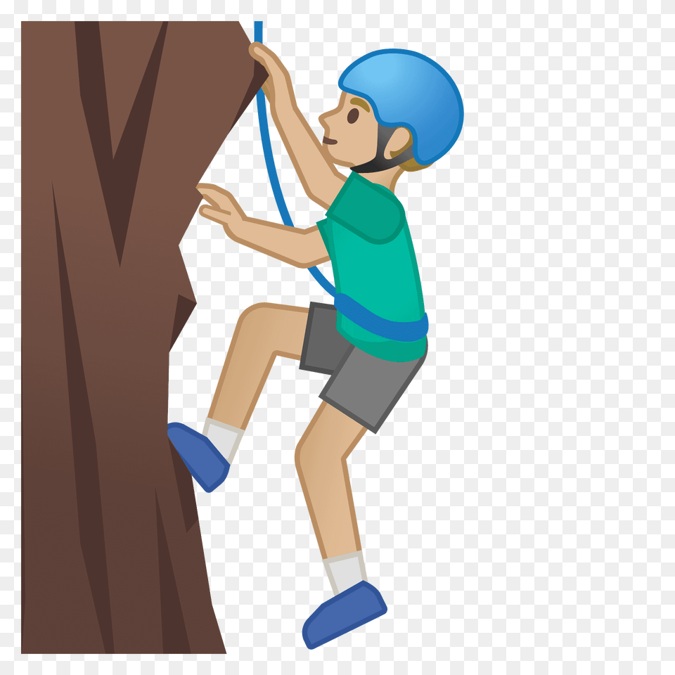 Man Climbing Emoji Clipart, Outdoors, Person, Leisure Activities, Sport Png Image