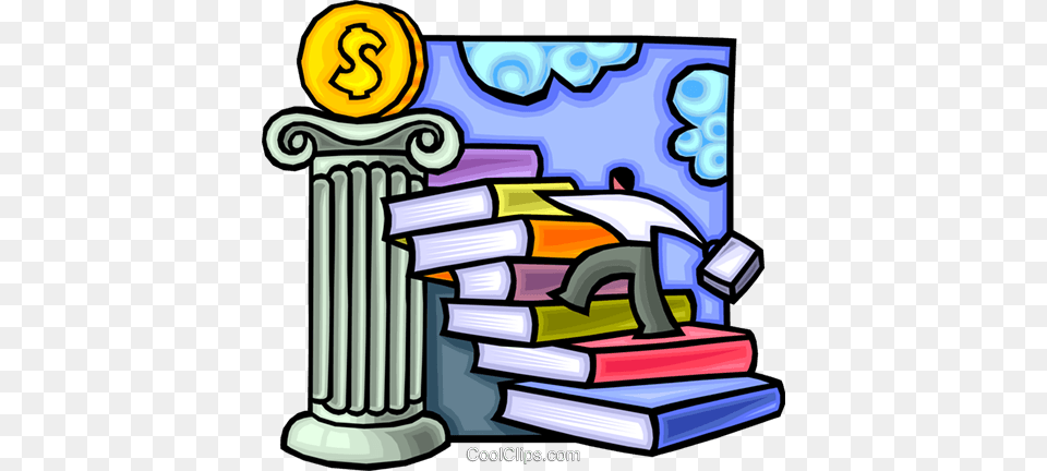 Man Climbing Stairs Of Books Royalty Vector Clip Art, Publication, Book, Device, Grass Free Png