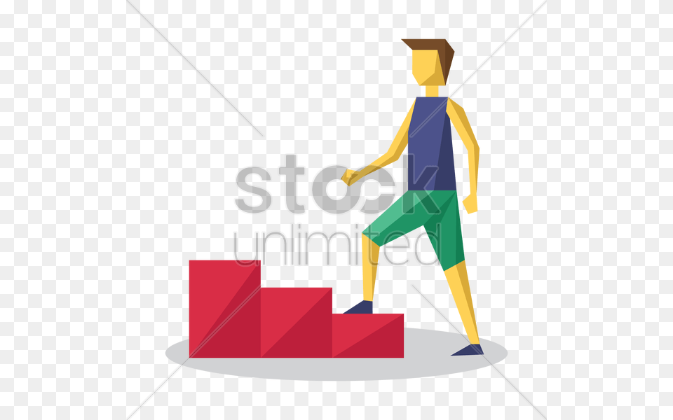 Man Climbing Stairs Vector, Walking, Person, People, Cleaning Free Png Download