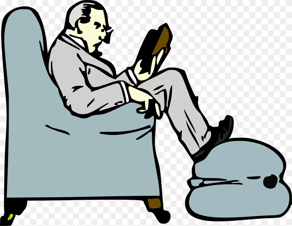 Man Clipart, Baby, Person, Reading, Furniture Png
