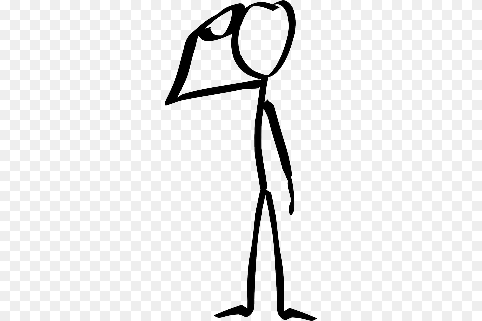 Man Clipart Thinking Stick, Stencil, Lamp, Device, Hoe Png Image