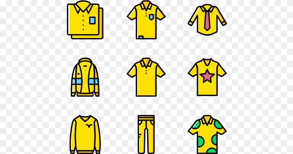 Man Clothes Yellow Icons, Clothing, Shirt, T-shirt Png