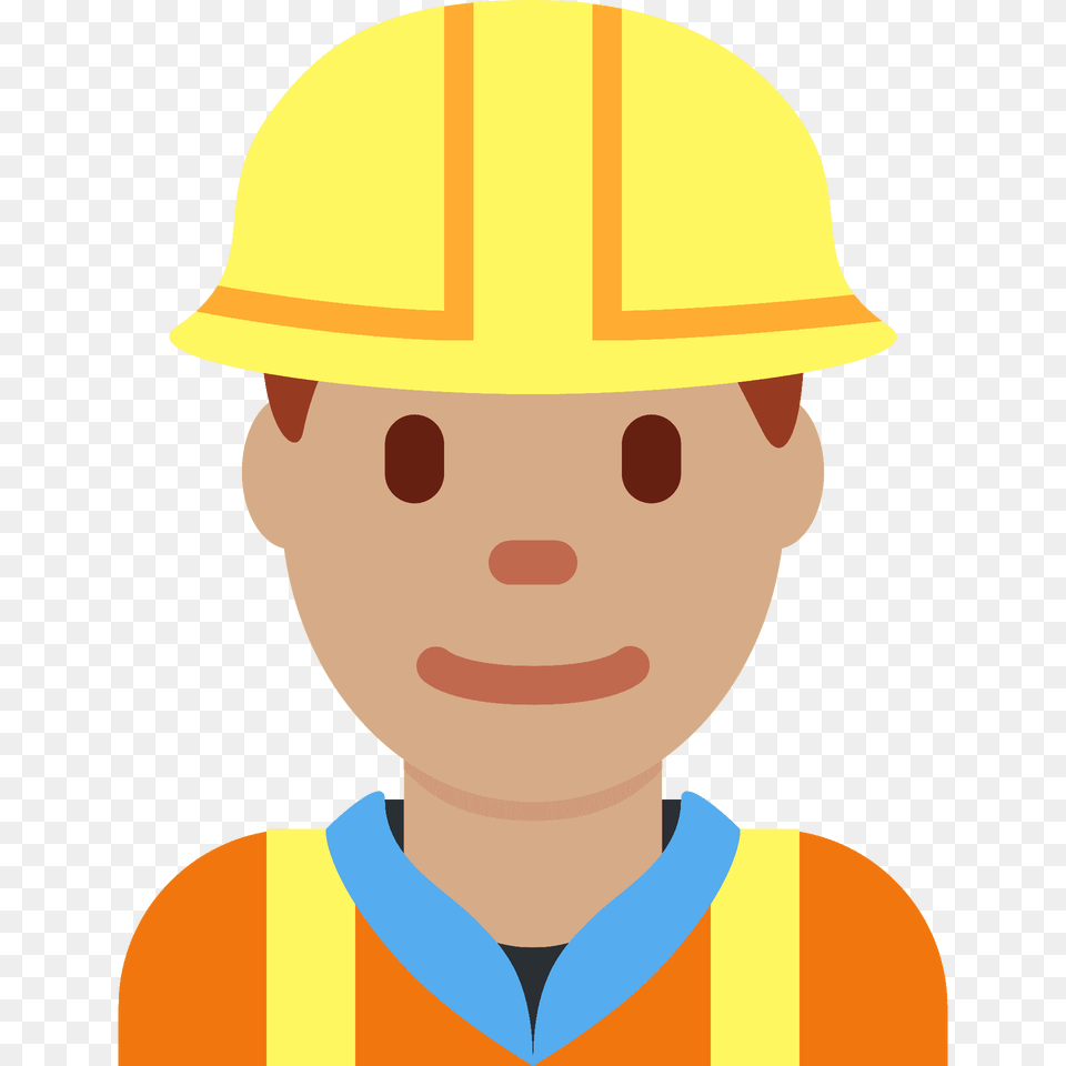 Man Construction Worker Emoji Clipart, Clothing, Hardhat, Helmet, Baby Free Png