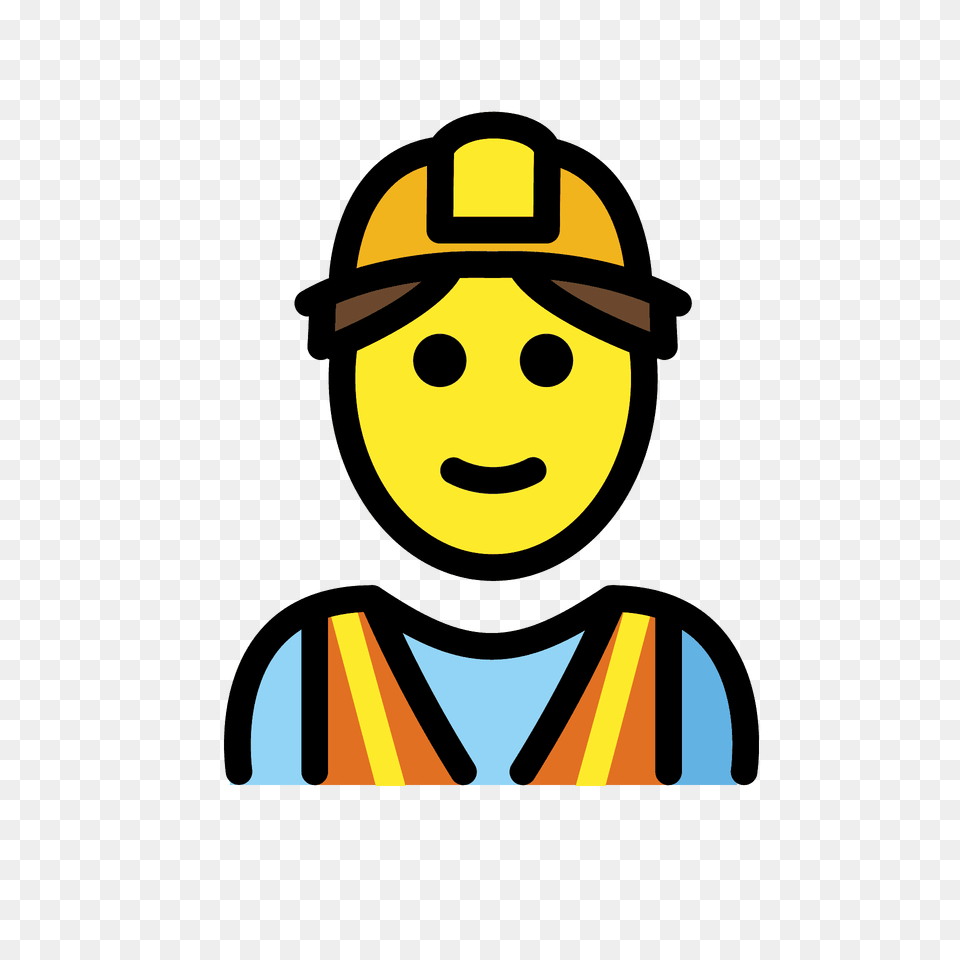 Man Construction Worker Emoji Clipart, Clothing, Hardhat, Helmet, Face Png