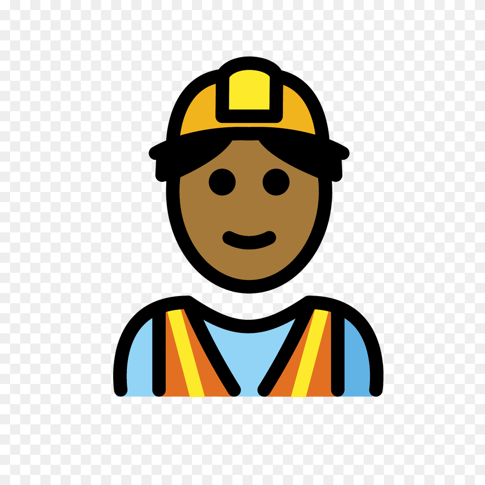 Man Construction Worker Emoji Clipart, Clothing, Hardhat, Helmet, Face Free Png