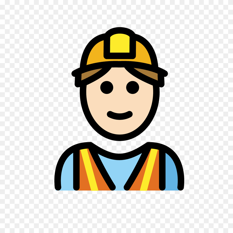 Man Construction Worker Emoji Clipart, Clothing, Hardhat, Helmet, Face Free Transparent Png