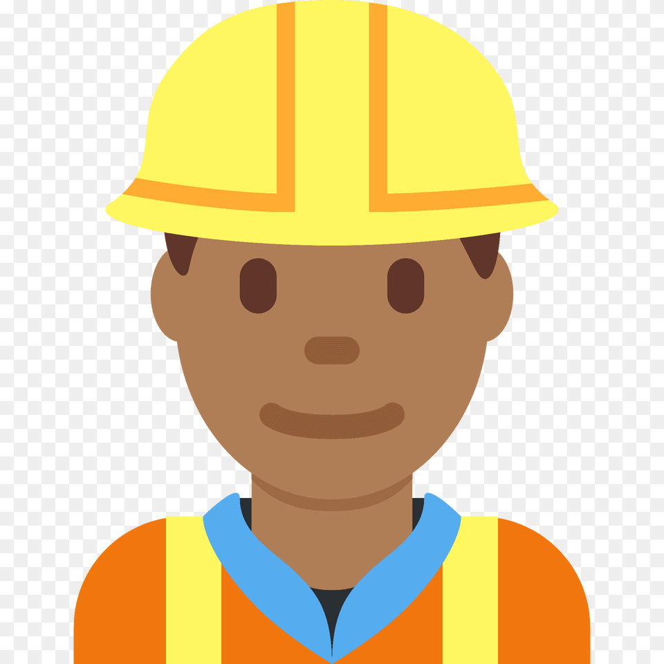 Man Construction Worker Emoji Clipart, Clothing, Hardhat, Helmet, Person Png Image