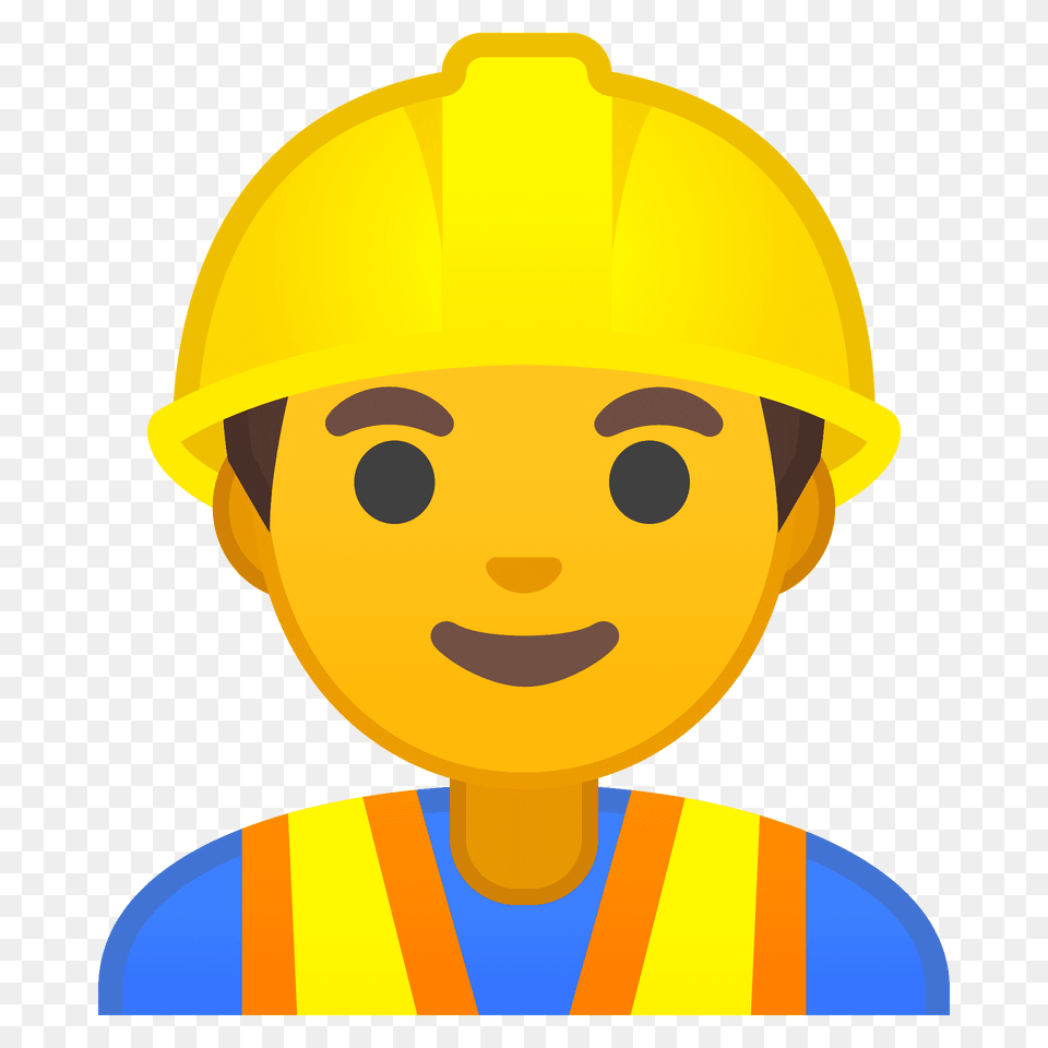 Man Construction Worker Emoji Clipart, Clothing, Hardhat, Helmet Free Png Download