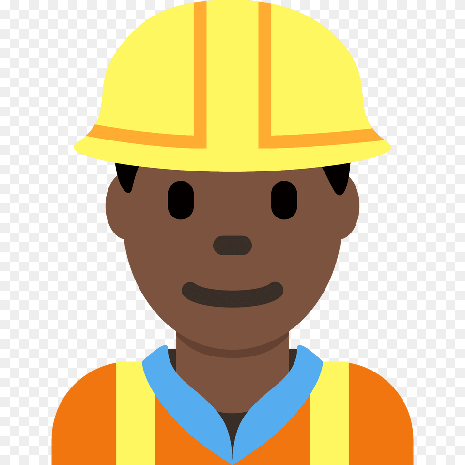 Man Construction Worker Emoji Clipart, Clothing, Hardhat, Helmet, Person Png Image