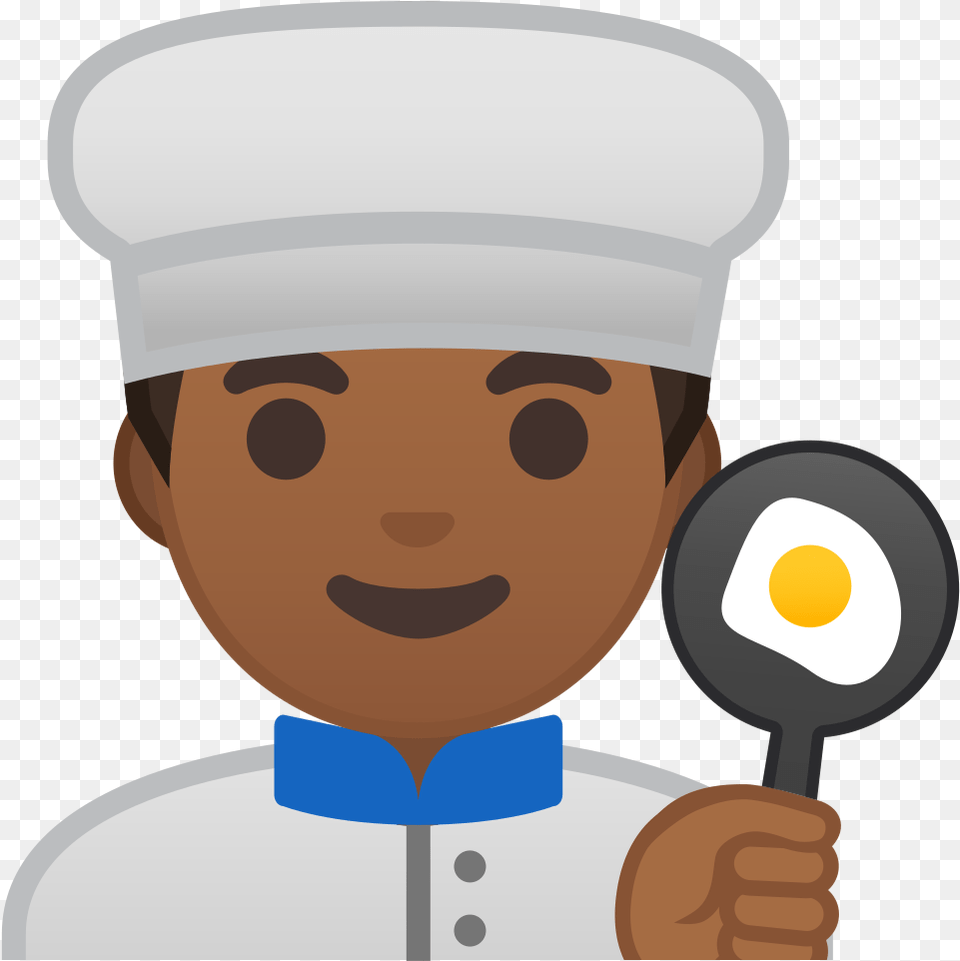 Man Cook Medium Dark Skin Tone Icon Emoji Chef, Cutlery, Spoon, Baby, Person Free Png Download