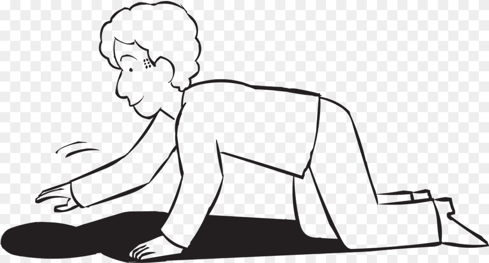 Man Crawling On Hands And Knees Attempting To Catch Line Art, Kneeling, Person, Face, Head Free Png