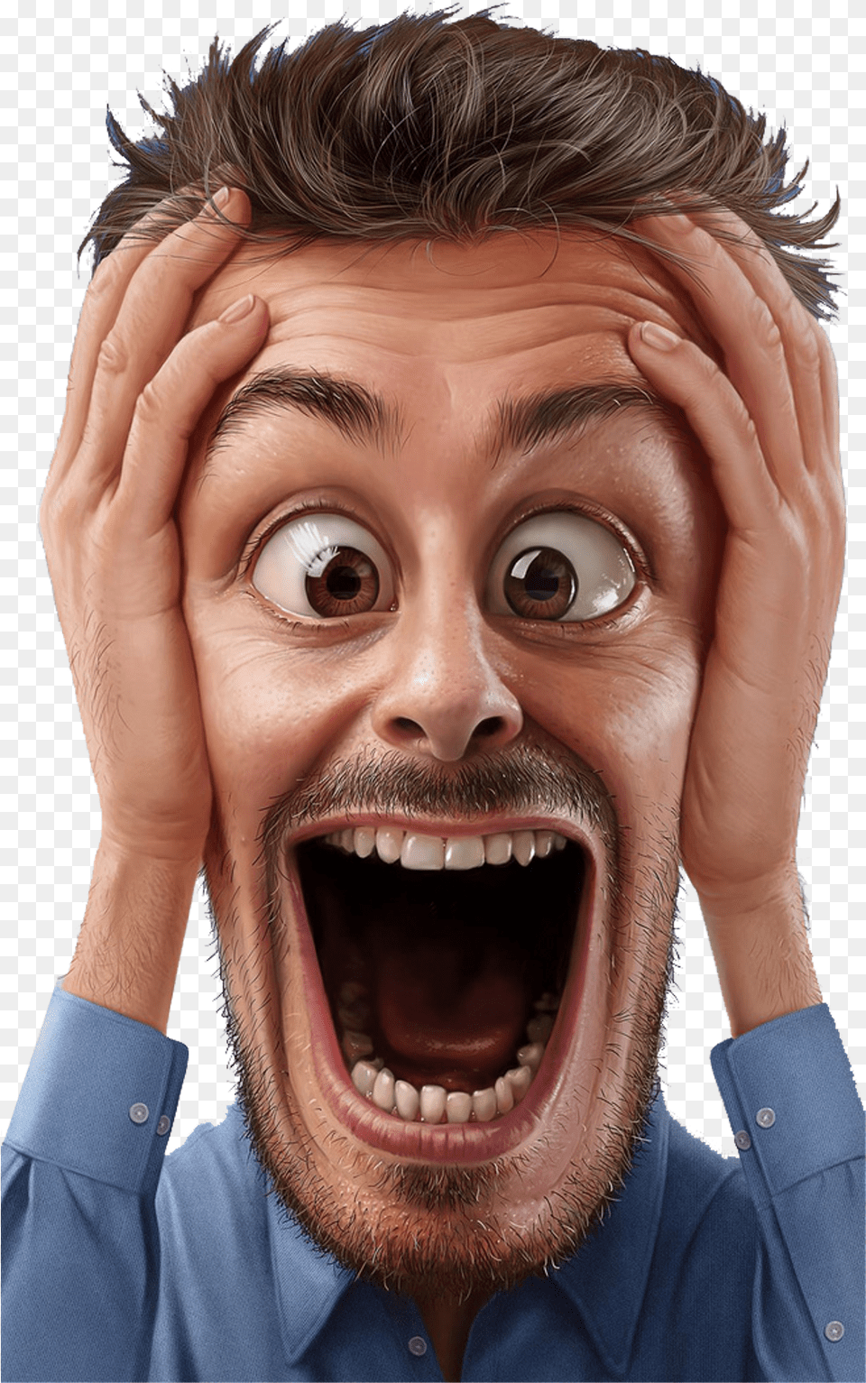 Man Crazy Faces Scream Fantasyart Fantasy Fairytale Surprised Face, Adult, Head, Male, Person Png Image