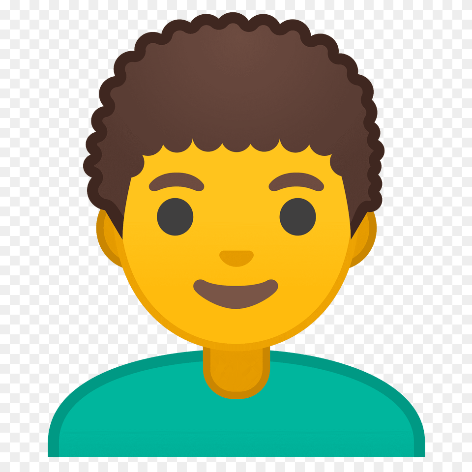 Man Curly Hair Emoji Clipart, Face, Head, Person, Photography Png
