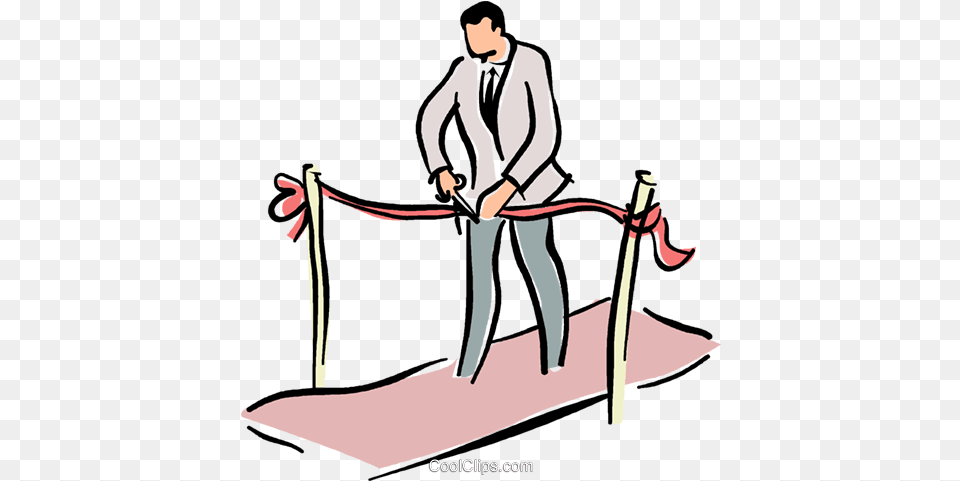 Man Cutting A Ribbon Royalty Ribbon Cutting Clipart, Adult, Male, Person, Clothing Free Png Download