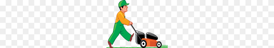 Man Cutting Grass Clip Art, Lawn, Plant, Device, Lawn Mower Png