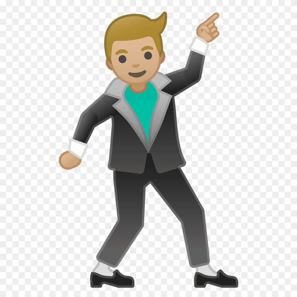 Man Dancing Emoji Clipart, Clothing, Formal Wear, Suit, Person Free Png