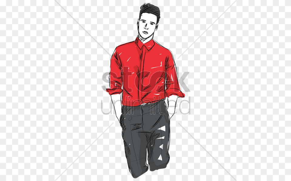 Man Design Sketch Vector Image Stockunlimited Graphic Fashion Design Male Fashion Sketch, Walking, Clothing, Coat, Person Free Transparent Png
