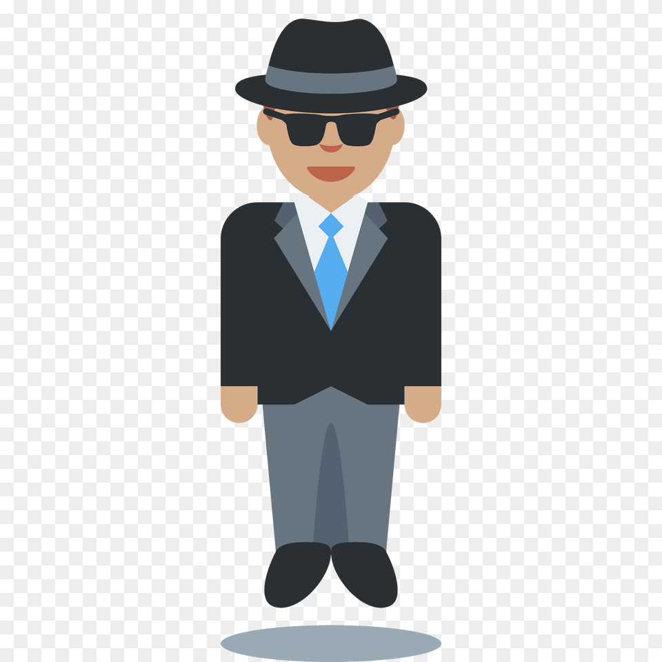 Man Detective Emoji Clipart, Suit, Clothing, Formal Wear, Hat Png Image
