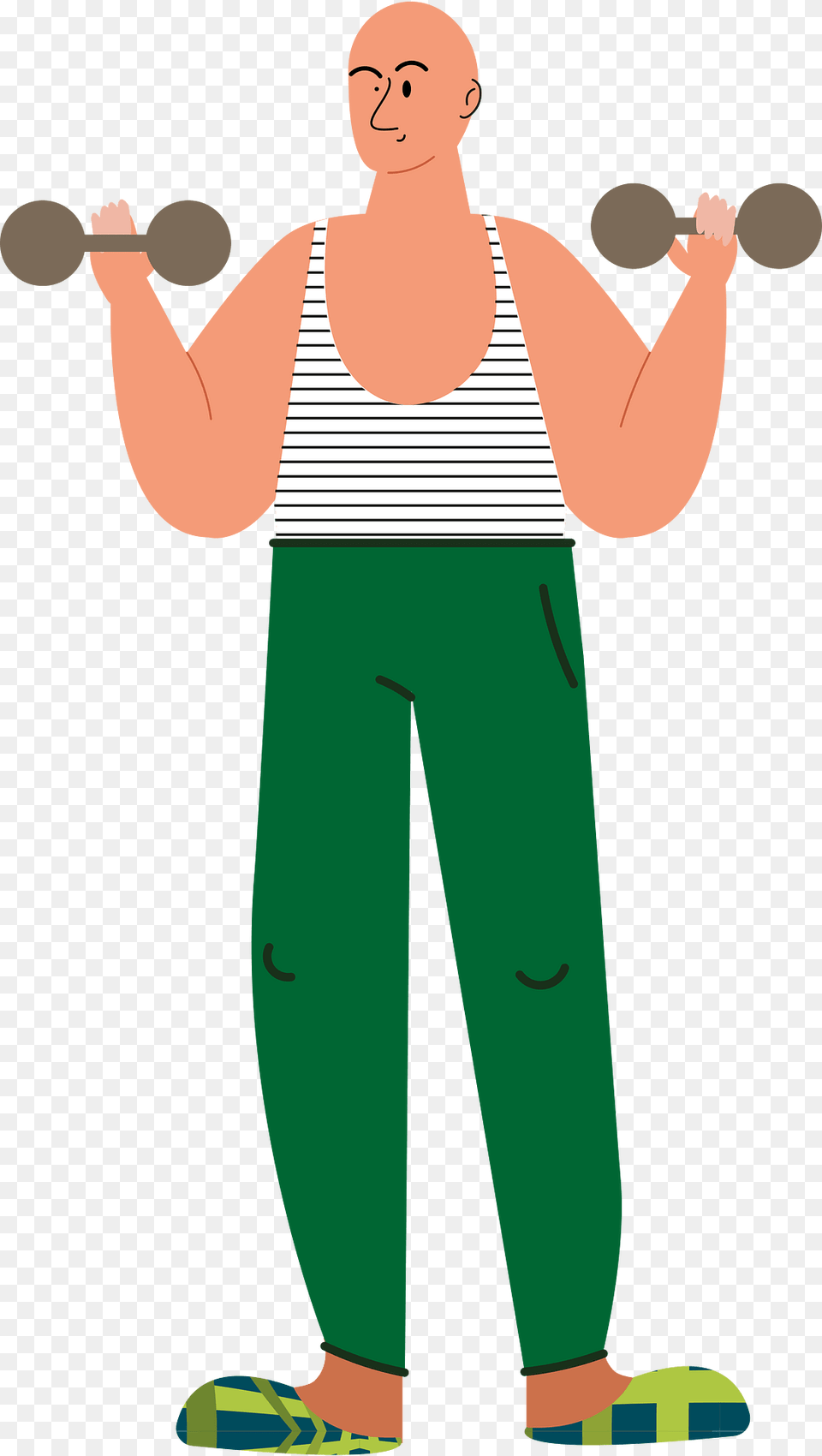 Man Doing Exercise With Dumbbell Clipart, Clothing, Pants, Person, Face Free Transparent Png
