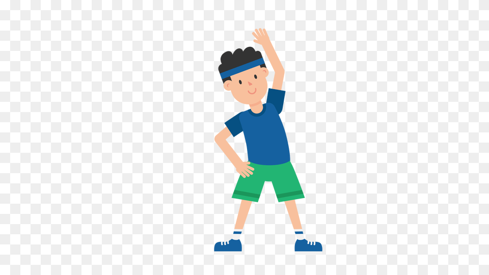 Man Doing Warm Up Exercise Cartoon, Clothing, Shorts, Boy, Child Free Transparent Png