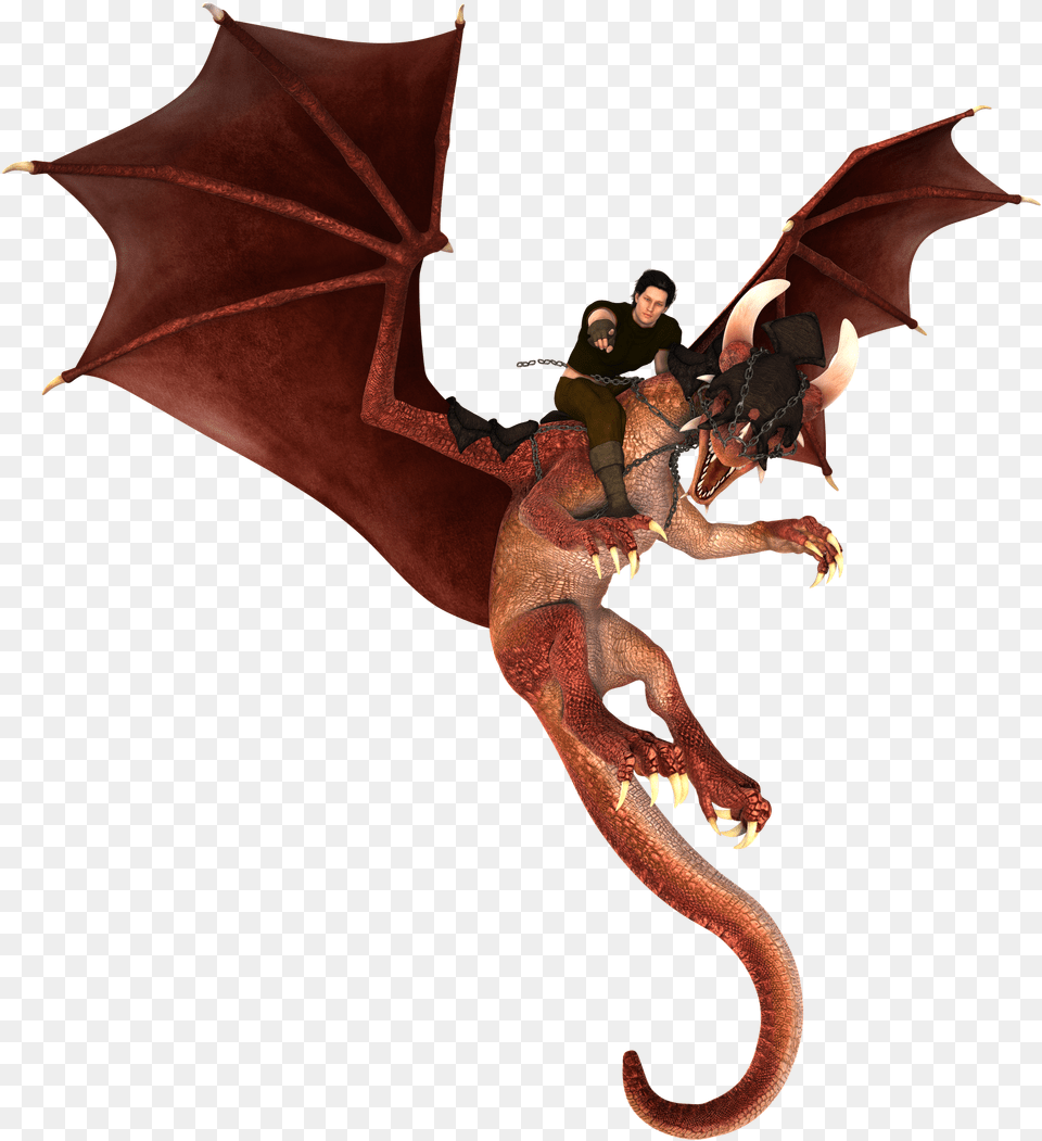 Man Dragon Red Flying Drwing Image Dragon, Adult, Male, Person Png