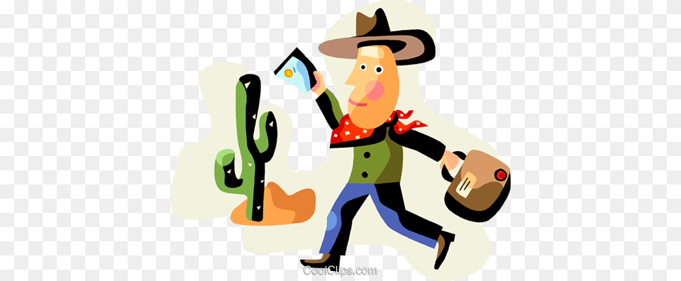 Man Dressed As Cowboy In The Desert Royalty Vector Clip Art, Baby, Person, Clothing, Hat Free Transparent Png