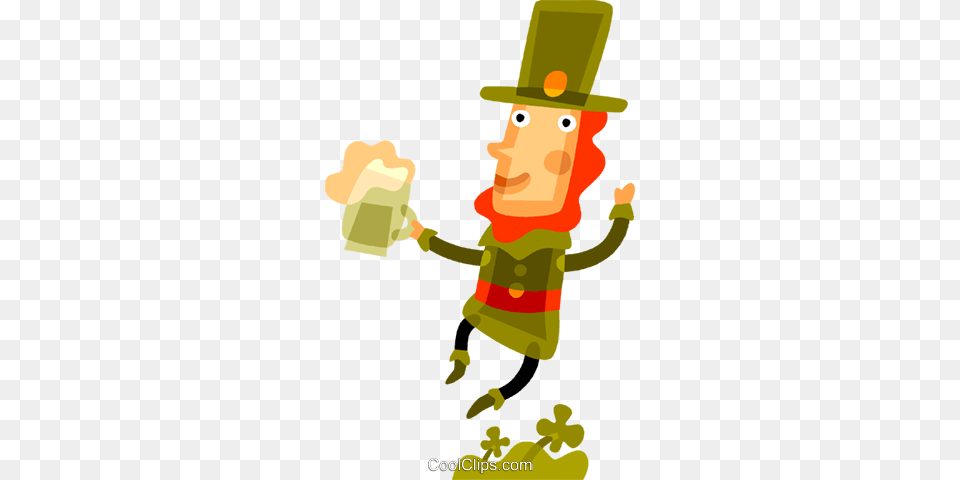 Man Drinking Beer On St Patricks Day Royalty Vector Clip, Baby, Clothing, Hat, Person Png Image