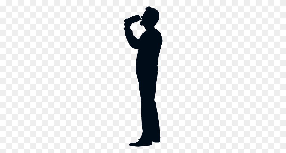 Man Drinking Silhouette Side View, Adult, Person, Male, Photography Png