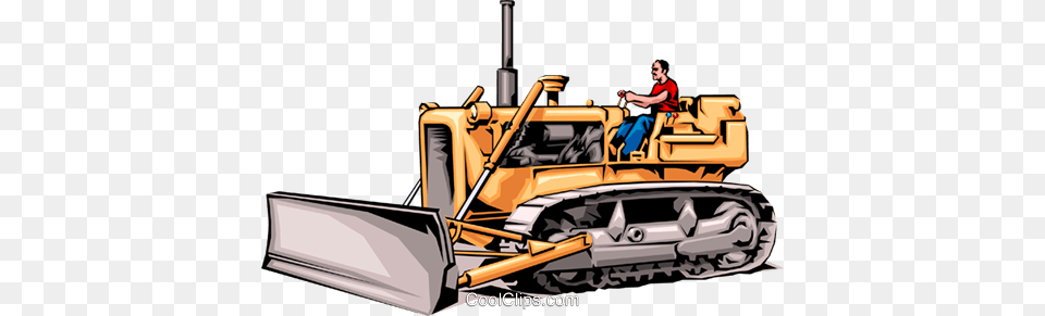 Man Driving Bulldozer Royalty Vector Clip Art Illustration, Machine, Boy, Child, Male Free Png Download