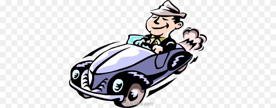 Man Driving Car Royalty Vector Clip Art Illustration, Grass, Lawn, Plant, Baby Free Png Download