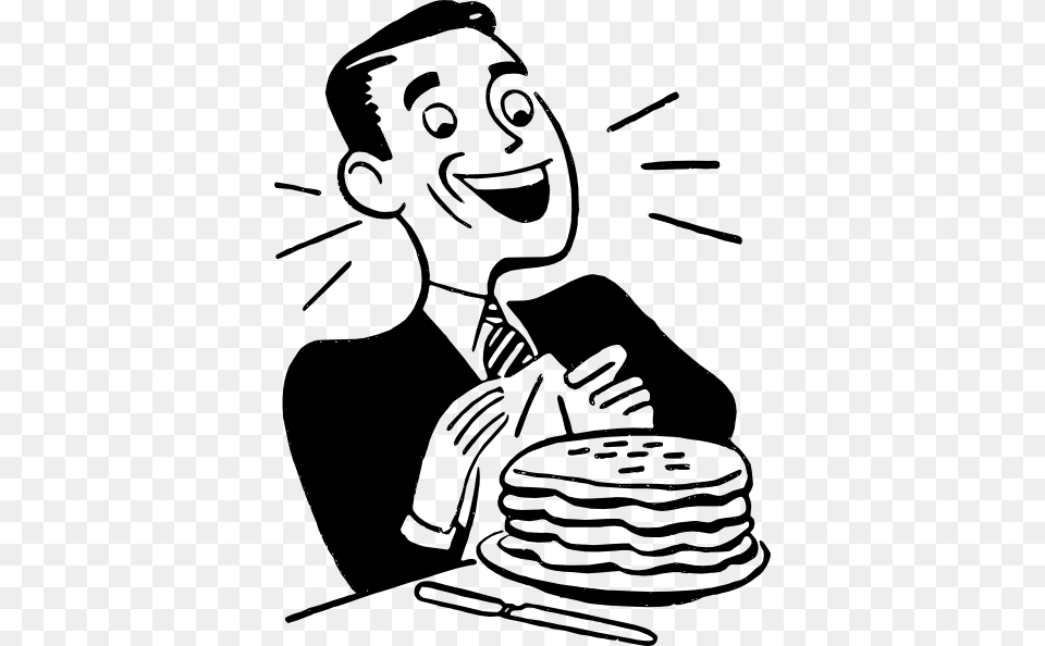 Man Eating Pancakes Clip Art, Cutlery, Fork, Adult, Female Free Png