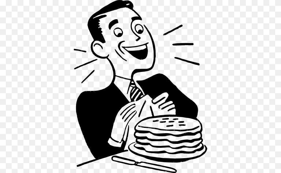 Man Eating Pancakes Clip Art Man Eating Clipart, Cutlery, Fork, Adult, Female Png