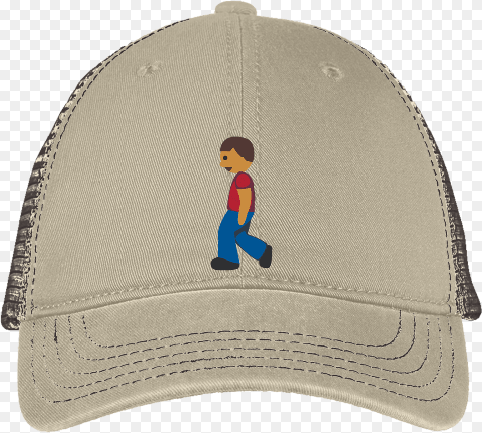 Man Emoji Man Walking Emoji Dt630 District Mesh Back Baseball Cap, Baseball Cap, Hat, Clothing, Male Free Png