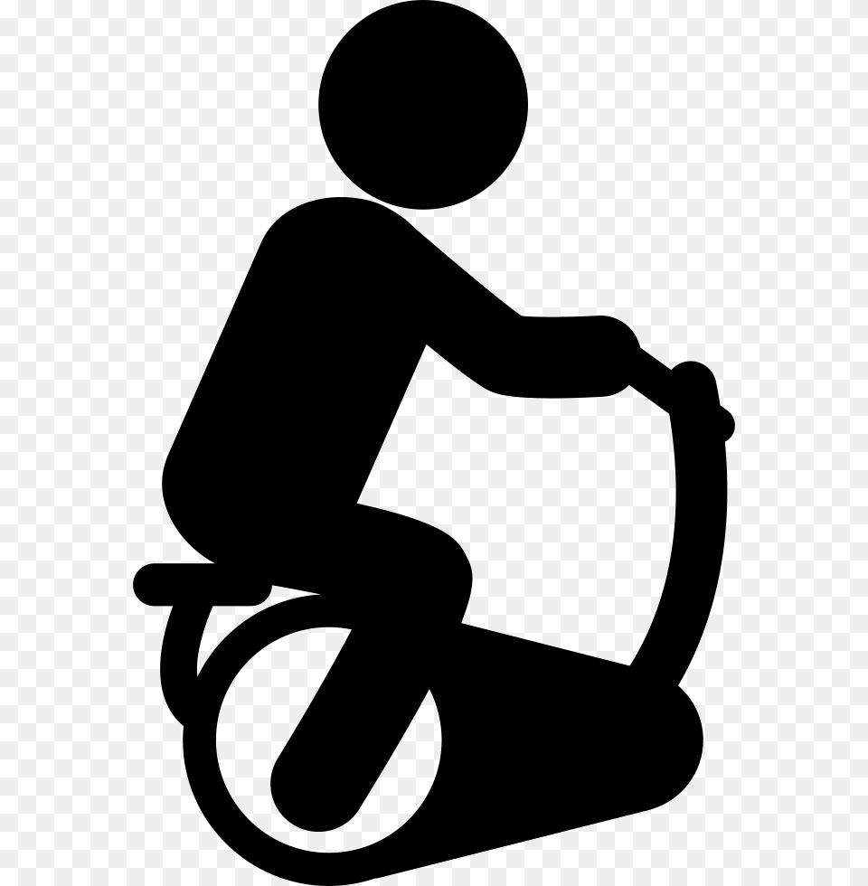 Man Exercising On A Stationery Bicycle Comments Trade Union, Silhouette, Stencil, Person Free Png Download