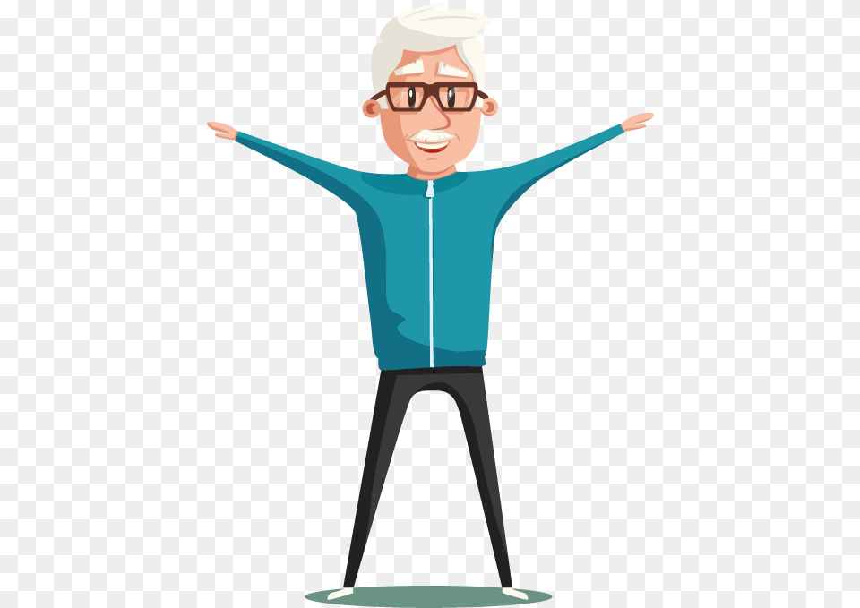 Man Exercising Senior Exercising Cartoon, Clothing, Long Sleeve, Sleeve, Person Png