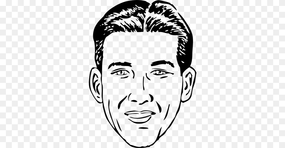 Man Face Clipart Black And White, Gray Free Png Download