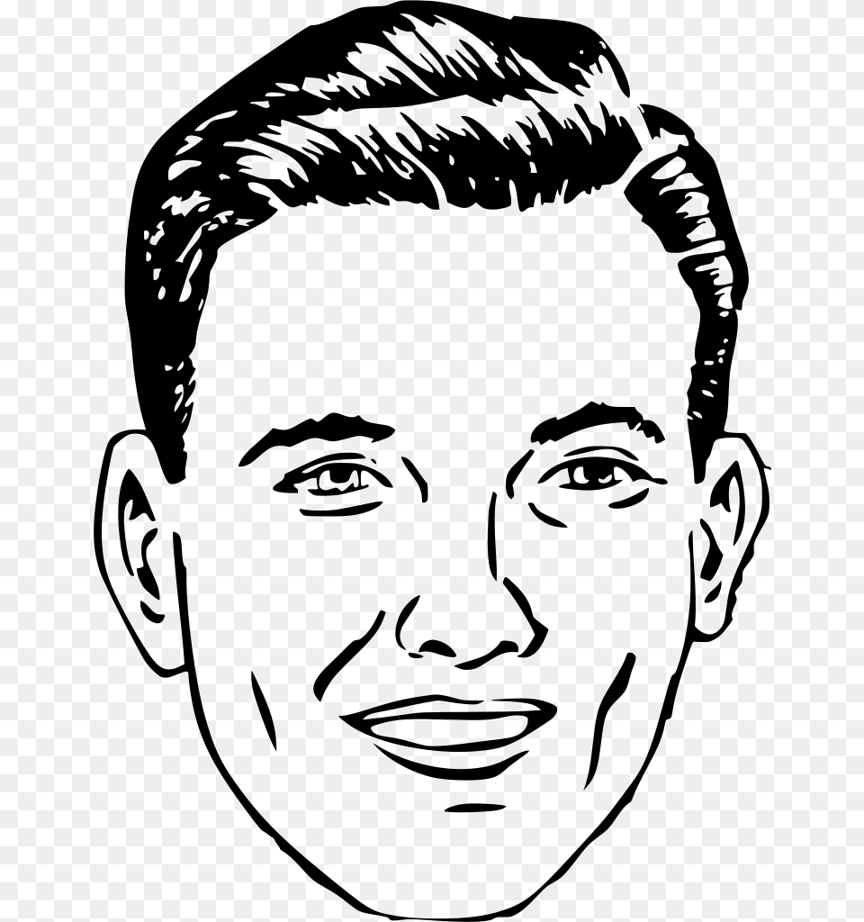 Man Face Clipart Black And White Man Face Clip Art, Gray Free Png