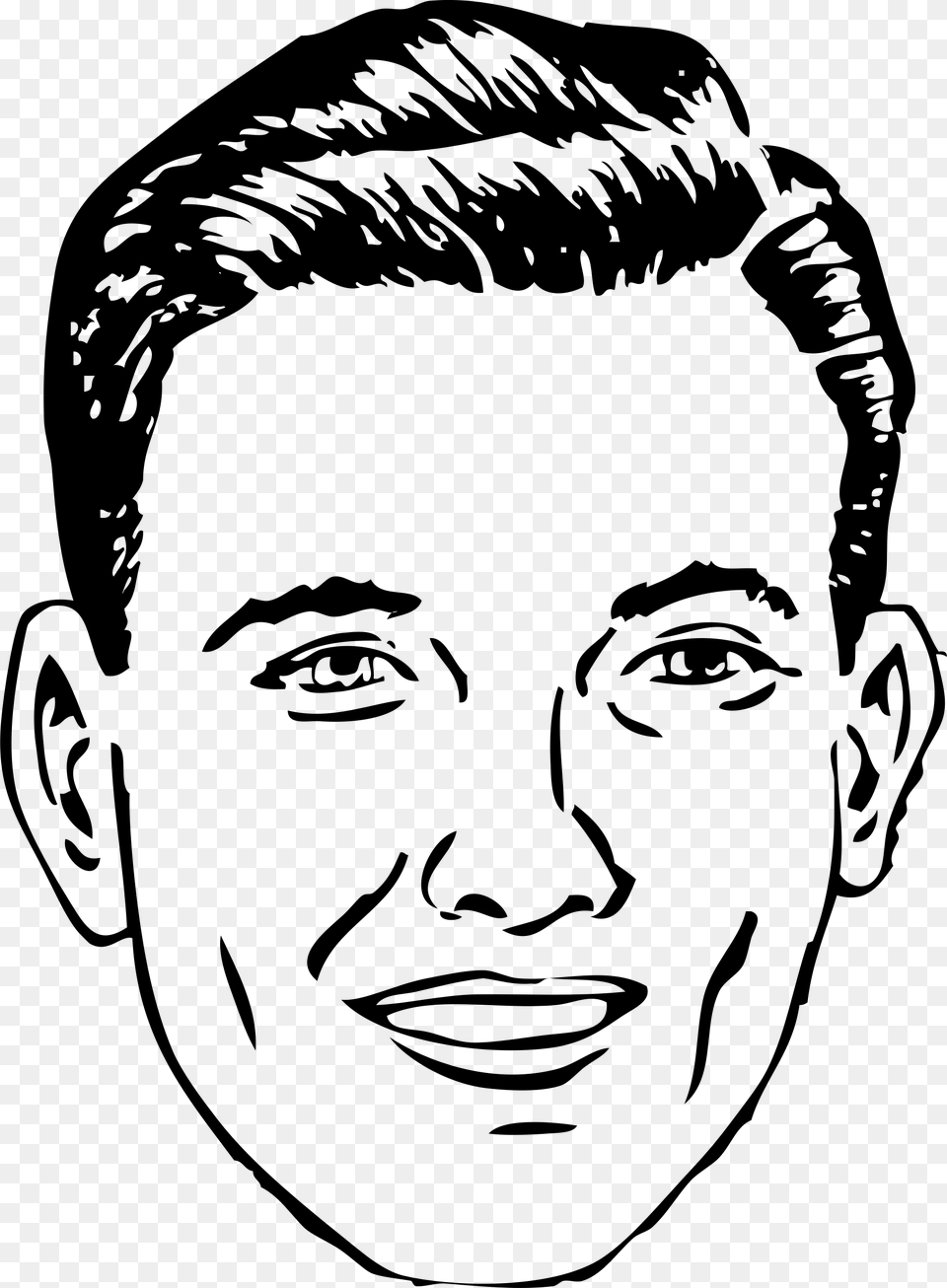 Man Face Coloring Page, Gray Free Png