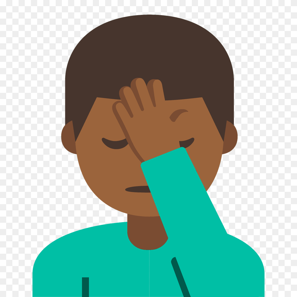 Man Facepalming Emoji Clipart, Body Part, Face, Head, Neck Png