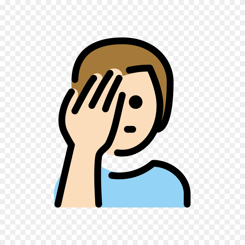 Man Facepalming Emoji Clipart, Head, Person, Face, Washing Png Image