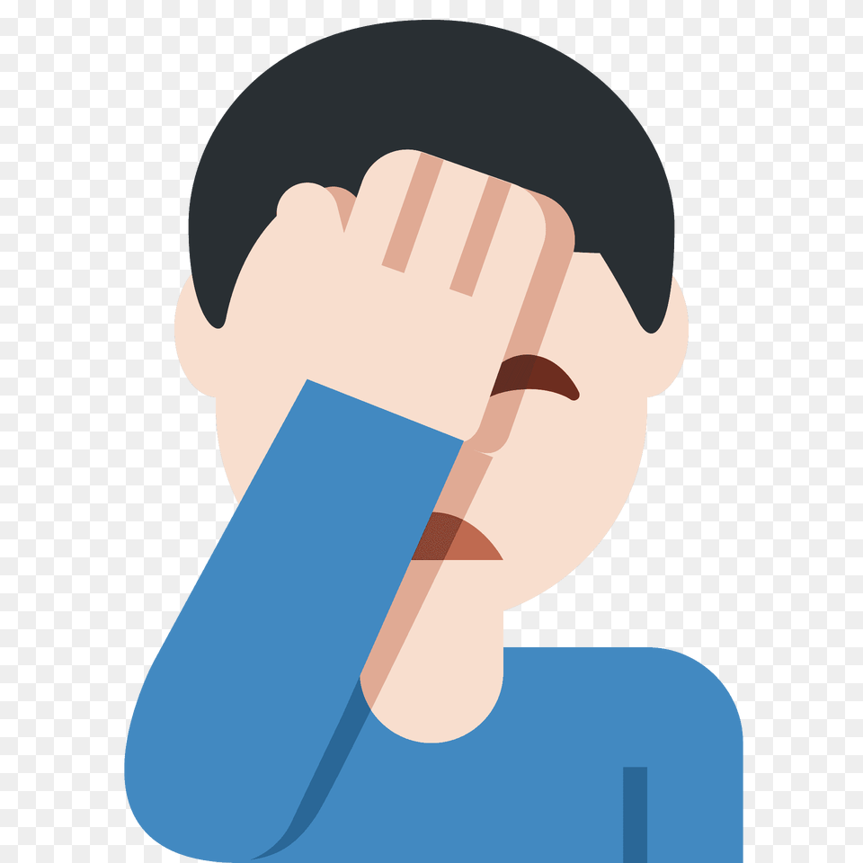 Man Facepalming Emoji Clipart, Body Part, Hand, Person, Face Free Transparent Png