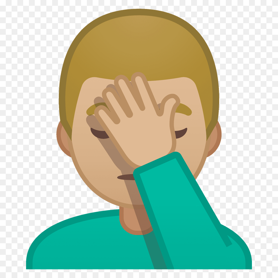 Man Facepalming Emoji Clipart, Person, Head, Face, Photography Png Image