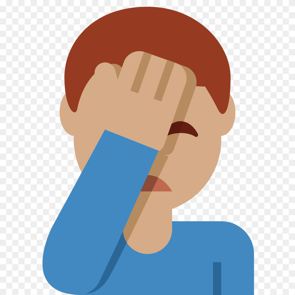 Man Facepalming Emoji Clipart, Body Part, Face, Head, Neck Png