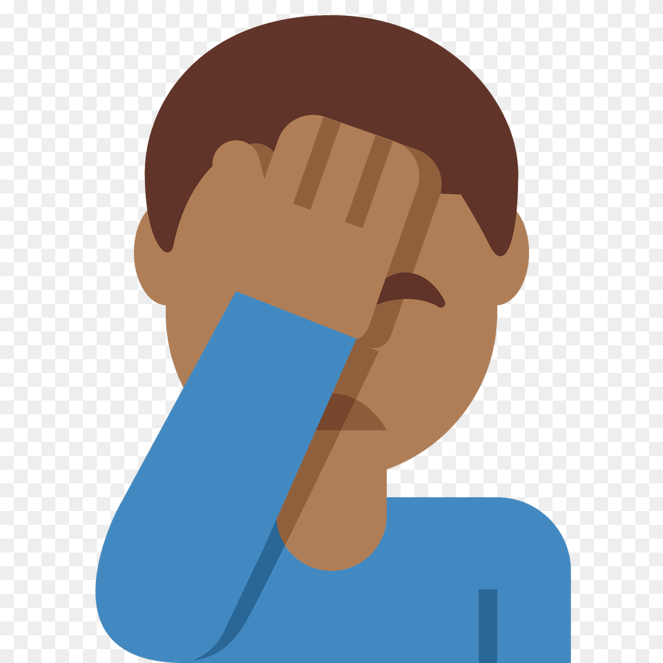 Man Facepalming Emoji Clipart, Body Part, Face, Head, Neck Png