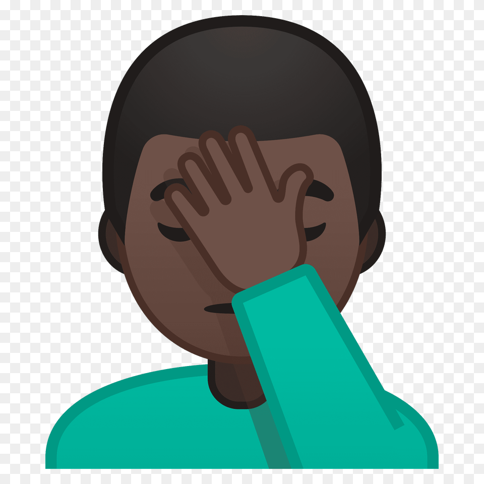 Man Facepalming Emoji Clipart, Face, Head, Person, Body Part Png